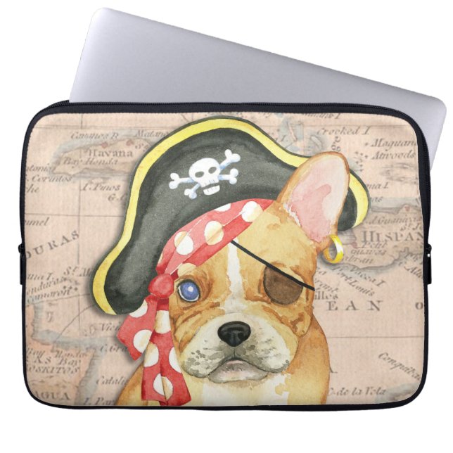 Capa Para Notebook Pirata para Bulldog Francês (Frente)