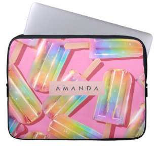 Capa Para Notebook Pirulito de Purpurina Arco-Íris Personalizado Sonh
