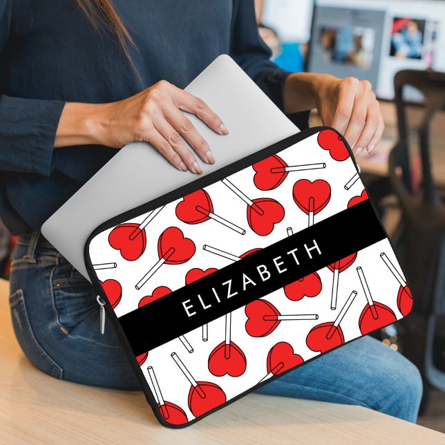 Capa Para Notebook Pirulitos Vermelhos, Pirulitos em Forma de Coração (Criador carregado)