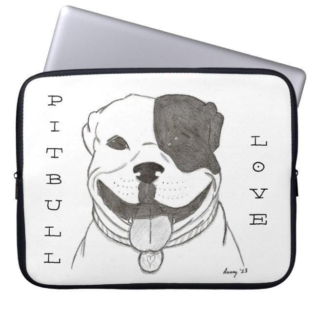 Capa Para Notebook Pitbull Love Bolsa de laptop (Frente)