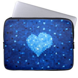 Capa Para Notebook Pixel Art Blue Heart Retro Gamer Love