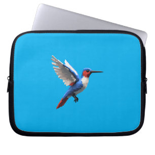 Capa Para Notebook Pixeled Blue Humingbird