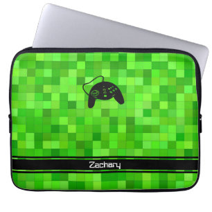 Capa Para Notebook Pixels de Jogador Verde   Personalizado