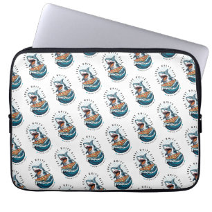 Capa Para Notebook Pizza de Comida de Tubarão Excelente Bite Branca