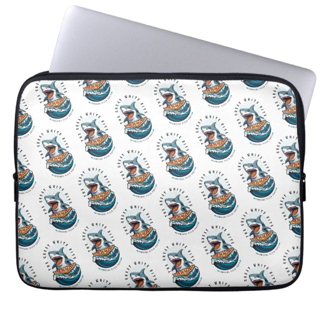 Capa Para Notebook Pizza de Comida de Tubarão | Excelente Bite Branca (Frente)