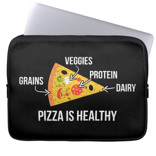 Capa Para Notebook Pizza É Saudável - Carbs - Malhação Novelty Engraç (Frente)