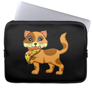 Capa Para Notebook Pizza Italiana Pie Gato-Pão Gato-Pato-Pintado