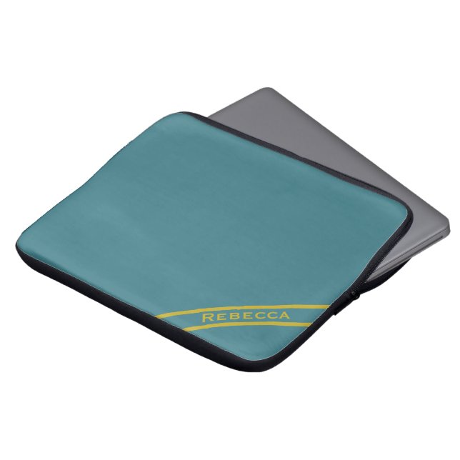 Capa Para Notebook Placa de Cor Sólida Turquesa Pessoal (Frente Topo)