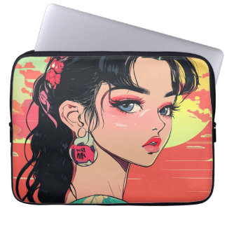 Capa Para Notebook Placa de Laptop de Menina Sunset Anime