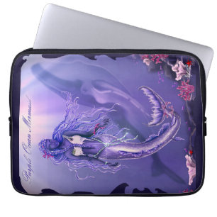 Capa Para Notebook Placa de Mouse de Sereia do Oceano Roxo