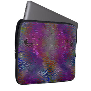 Capa Para Notebook Placas de cor rosa a escamosas coloridas e folhas