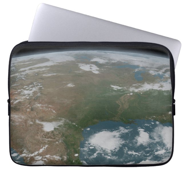 Capa Para Notebook Planeta Panorâmico Terra E Os Eua. 2 (Frente)