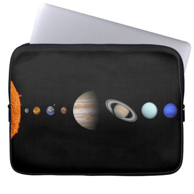 Capa Para Notebook PLANETAS do SISTEMA SOLAR 13" a bolsa de laptop (Frente)