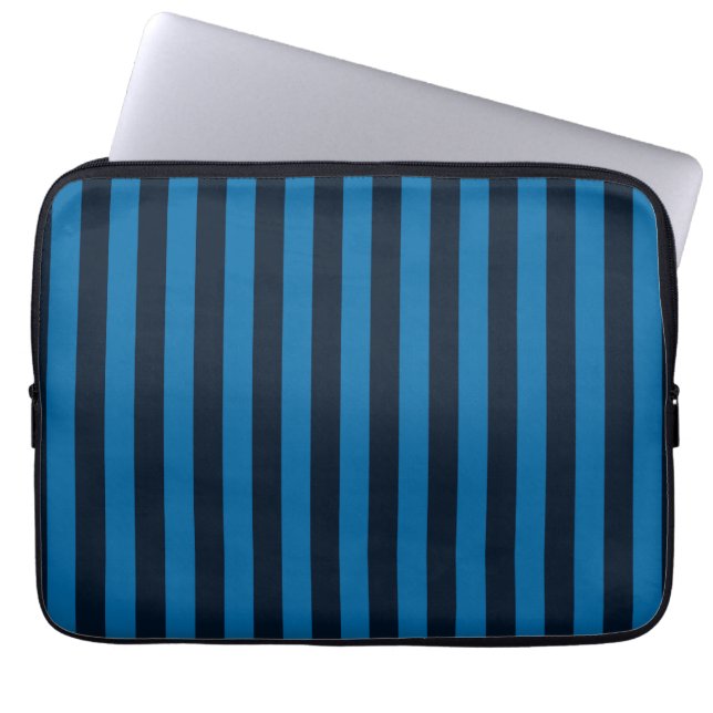 Capa Para Notebook Plano de Fundo de Stripes Verticais Azul Personali (Frente)