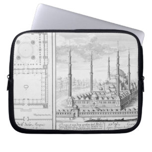 Capa Para Notebook Plano e vista da mesquita azul (1609-16),