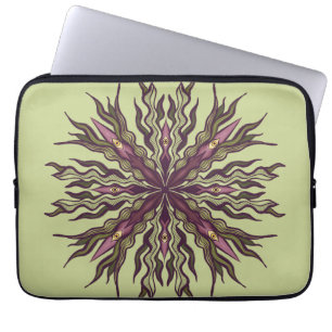 Capa Para Notebook Planta do Olho Psicodélico - Mandala Botânica Surr