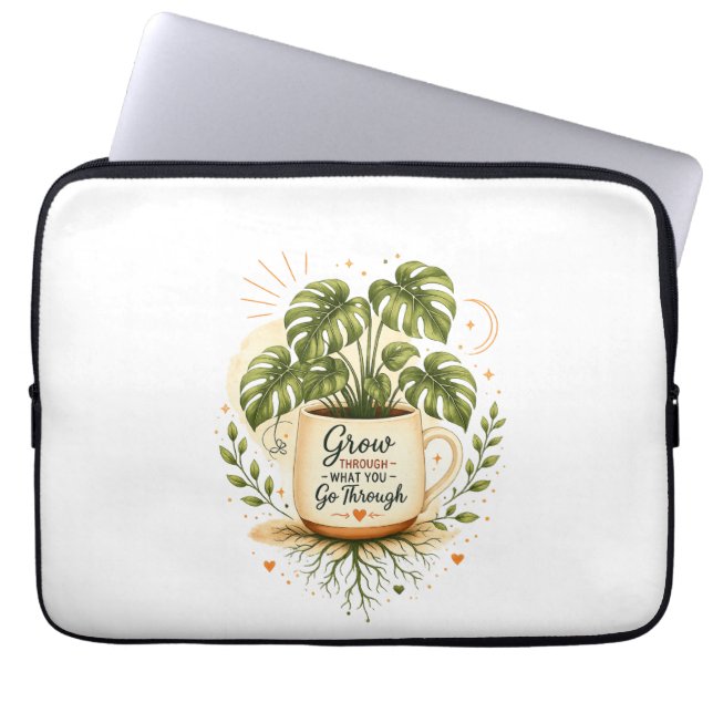 Capa Para Notebook Planta Monstera em Caneca de Café | Botânica Aconc (Frente)