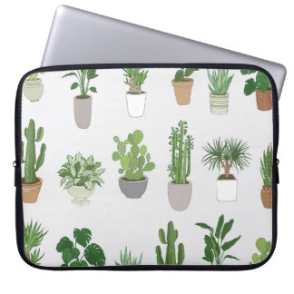Capa Para Notebook Plantas caseiras, padrão de rabisco de vintage