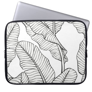 Capa Para Notebook Plantas tropicais, flores, esboço da selva.