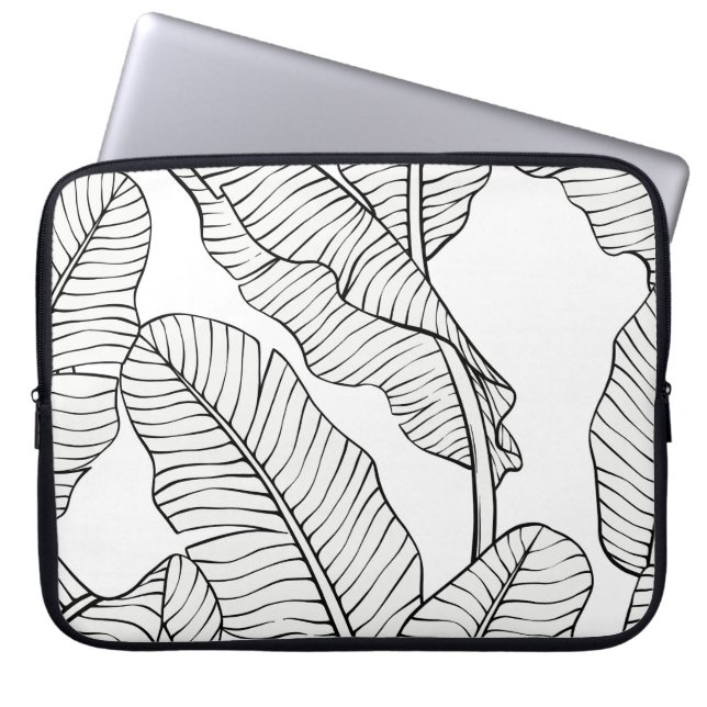 Capa Para Notebook Plantas tropicais, flores, esboço da selva. (Frente)