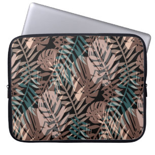 Capa Para Notebook Plantas tropicais, selva, trópicos, bege, folhas