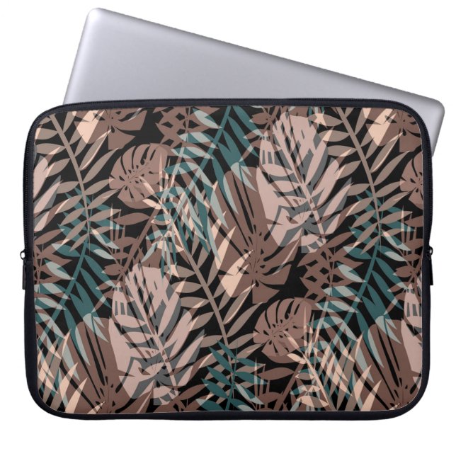 Capa Para Notebook Plantas tropicais, selva, trópicos, bege, folhas (Frente)