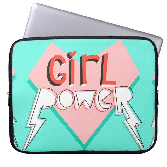 Capa Para Notebook Poder feminino. Design bonito com slogan gráfico b (Frente)