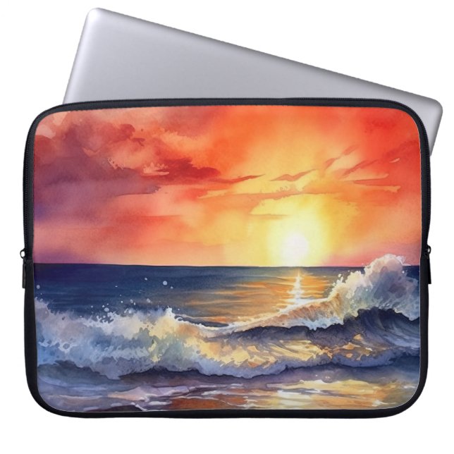 CAPA PARA NOTEBOOK POENTE TROPICAL LARANJA E AMARELO NO BEACH (Frente)