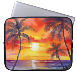 CAPA PARA NOTEBOOK POENTE TROPICAL LARANJA E AMARELO NO BEACH