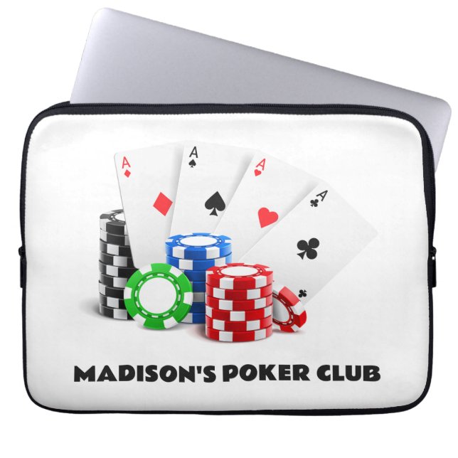 Capa Para Notebook Poker de Texto Personalizado / Casino (Frente)