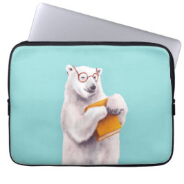 Capa Para Notebook Polar Bear Book Lover Nerdy