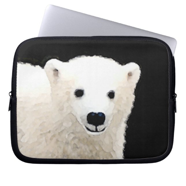 Capa Para Notebook Polar Bear Cub Painting - Arte Original (Frente)