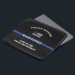 Capa Para Notebook Policial de Linha Azul Fino Personalizado Policial<br><div class="desc">Policial Personalizado Thin Blue Line USA Departamento de Polícia de Bandeira e presentes de Polícia!</div>