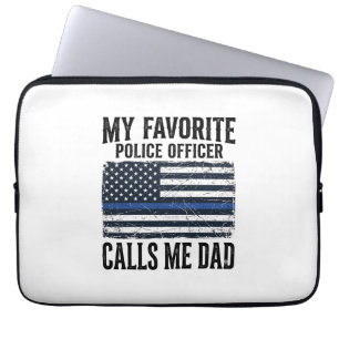 Capa Para Notebook Policial Pai Thin Blue Line Vintage Vetor D