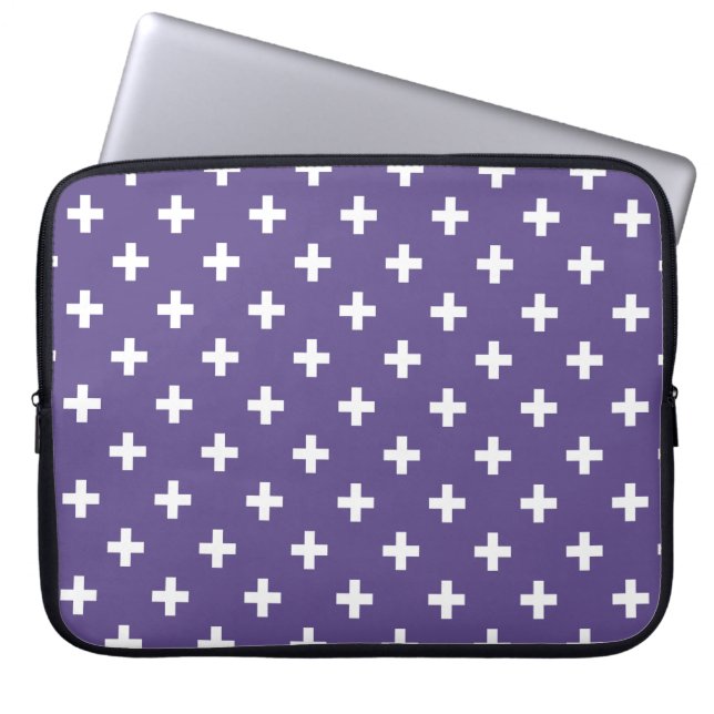 Capa Para Notebook Polka branca cruza ultravioleta (Frente)
