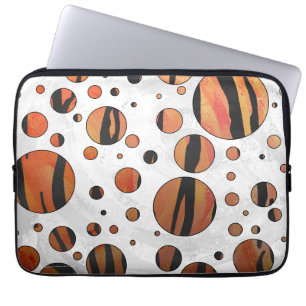 Capa Para Notebook Polks Dot Tiger Cor de laranja quente e Impressão