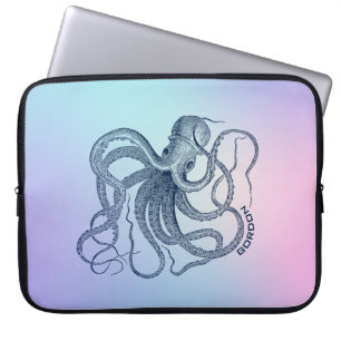 Capa Para Notebook Polvo azul com ombre rosa e azul