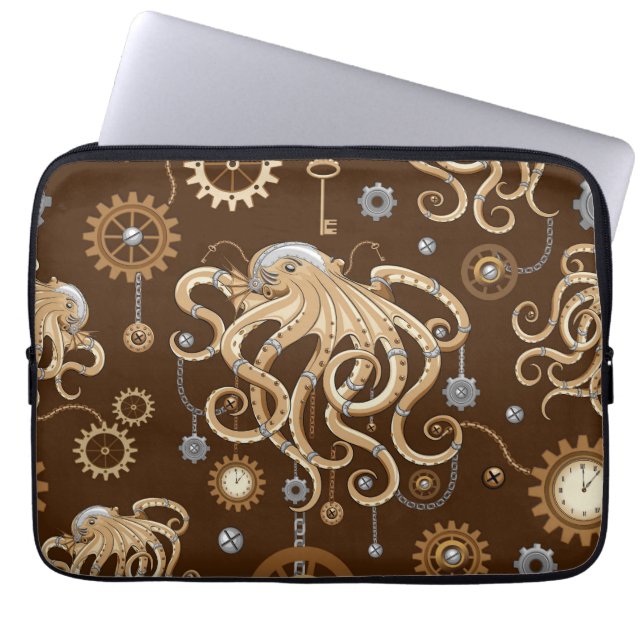 Capa Para Notebook Polvo Steampunk Retro Fantasia Mecânica (Frente)