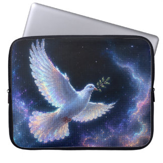Capa Para Notebook Pomba Etérea da Paz em Luz Cósmica