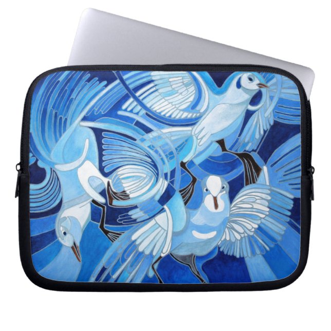 Capa Para Notebook Pombos-dorminhoca de azul-ceruliano (Frente)