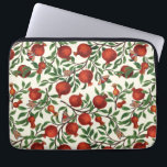 Capa Para Notebook Pomegranatos e Bella Moths em branco<br><div class="desc">Ramais românticos com folhas esmagadas e frutas ricas vermelhas se esticam sobre um fundo preto. Uma camada secundária desaparece sutilmente,  adicionando profundidade. Tradicionalmente pintados em papel com marcadores,  os elementos são digitalizados e compostos em padrão no Photoshop.</div>