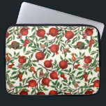 Capa Para Notebook Pomegranatos e Bella Moths em branco<br><div class="desc">Ramais românticos com folhas esmagadas e frutas ricas vermelhas se esticam sobre um fundo preto. Uma camada secundária desaparece sutilmente,  adicionando profundidade. Tradicionalmente pintados em papel com marcadores,  os elementos são digitalizados e compostos em padrão no Photoshop.</div>