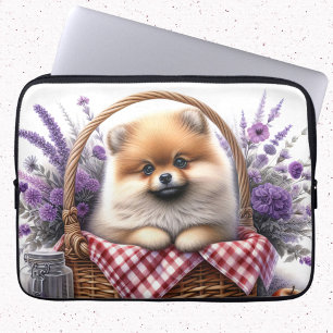 Capa Para Notebook Pomerânia Cão Cachorro Cachorro Aquarela Picnic