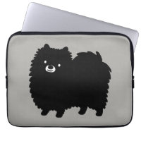 Pomerano Preto Cinto | Fluffy Cartoon Dog