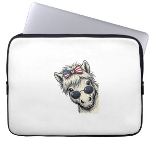 Capa Para Notebook Pônei Patriótico Com Óculos De Sol Desenho Vetoria