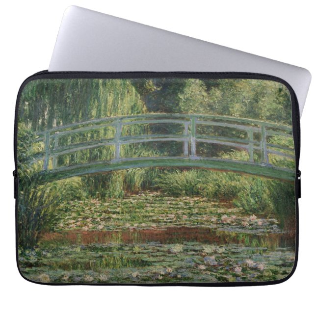 Capa Para Notebook Ponte Japonesa de Monet e Lagoa de Nenúfares (Frente)