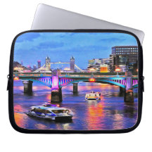 Pontes sobre a Bolsa de laptop de Thames London