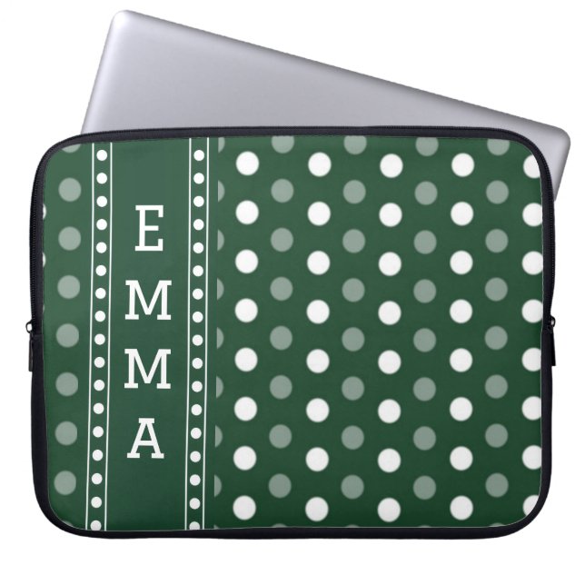 Capa Para Notebook Ponto de Bolinha Verde Esmeralda (Frente)