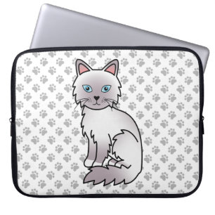 Capa Para Notebook Ponto Lilar Birman / Ragdoll Gato e Patas