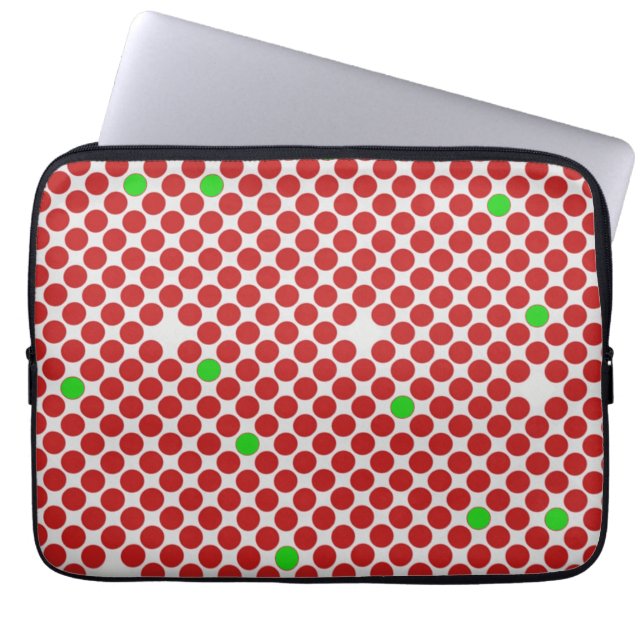 Capa Para Notebook Ponto Padrão Gráfico Diagonal Vermelho Verde Branc (Frente)